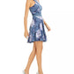 Vestido Skater com Estampa Floral e Glitter para Jovens City Studios Azul - Tamanho 7