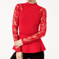 Top peplum de renda feminino pequeno INC International Concepts vermelho tamanho pequeno