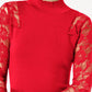 Top peplum de renda feminino pequeno INC International Concepts vermelho tamanho pequeno
