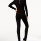 Calça skinny feminina INC International Concepts Petite em couro sintético e contraste, preta, tamanho 0