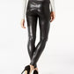 Calça skinny feminina de couro sintético da INC International Concepts, preta, tamanho 4 P