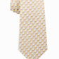 Gravata de sarja de seda com estampa geométrica angular clássica Michael Kors masculina, amarela, tamanho regular