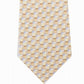 Gravata de sarja de seda com estampa geométrica angular clássica Michael Kors masculina, amarela, tamanho regular