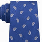 Gravata masculina Michael Kors Paisley 100% seda azul tamanho regular