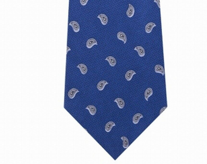 Gravata masculina Michael Kors, tamanho médio, azul, estampada, 100% seda, tamanho regular