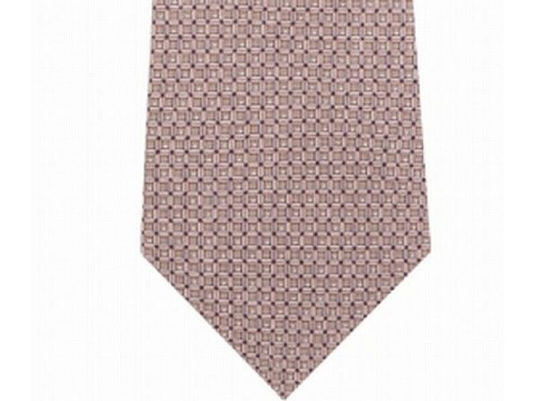 Gravata Michael Kors Masculina Classic Geo Cube de Seda e Sarja Azul Tamanho Regular