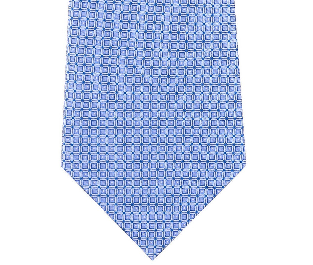 Gravata de sarja de seda clássica Michael Kors masculina Geo Cube, tamanho azul-marinho, regular