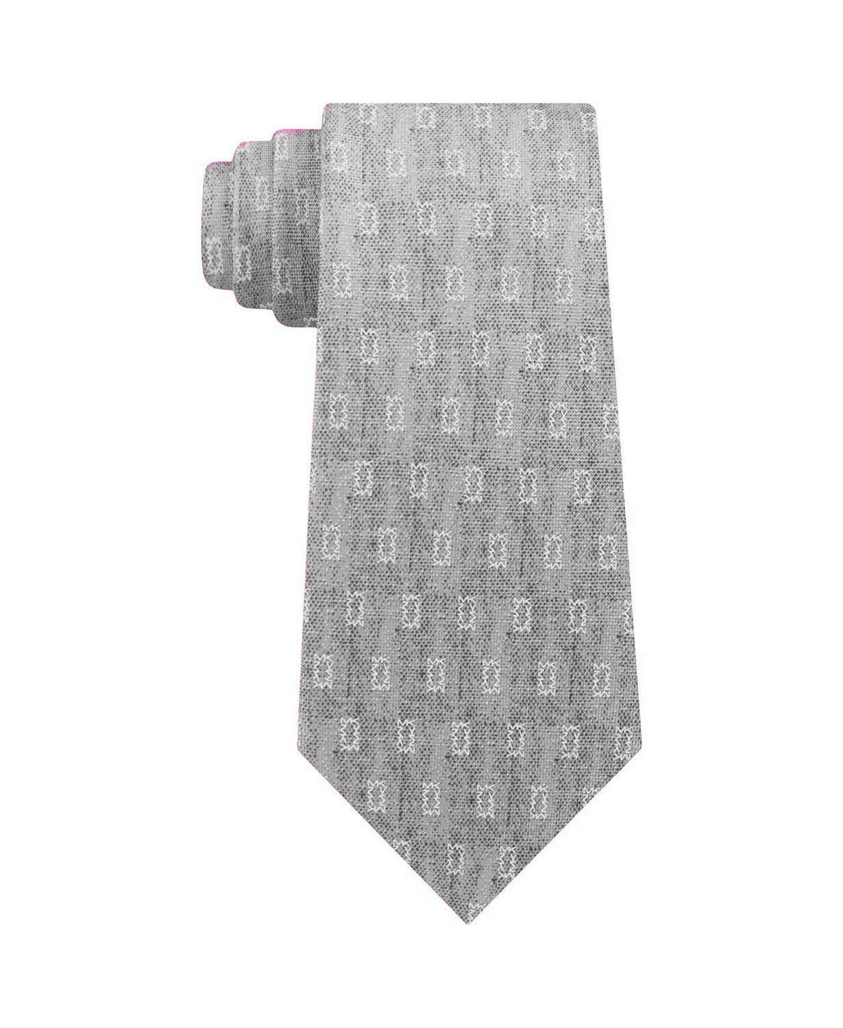 Gravata masculina Michael Kors Micro Connected Logo estampada cinza tamanho único