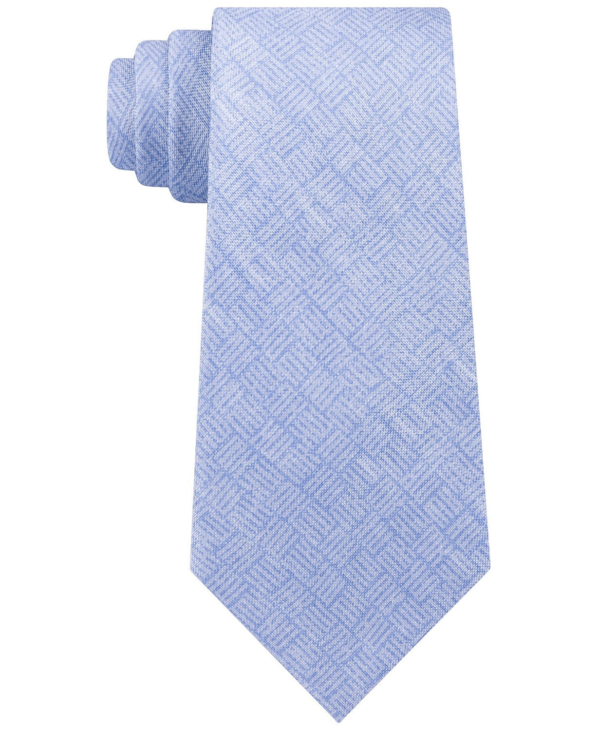 Gravata de sarja de seda Michael Kors masculina clássica com logo tonal azul tamanho regular