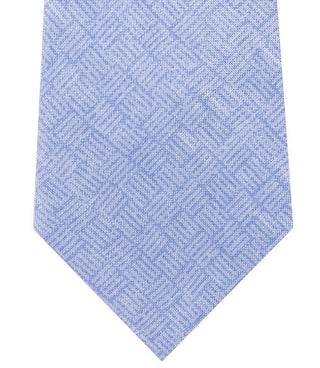Gravata de sarja de seda Michael Kors masculina clássica com logo tonal azul tamanho regular
