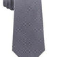 Gravata Michael Kors Sorento Silk Classic Prata 3 1/8" Cinza Escuro Tamanho Regular