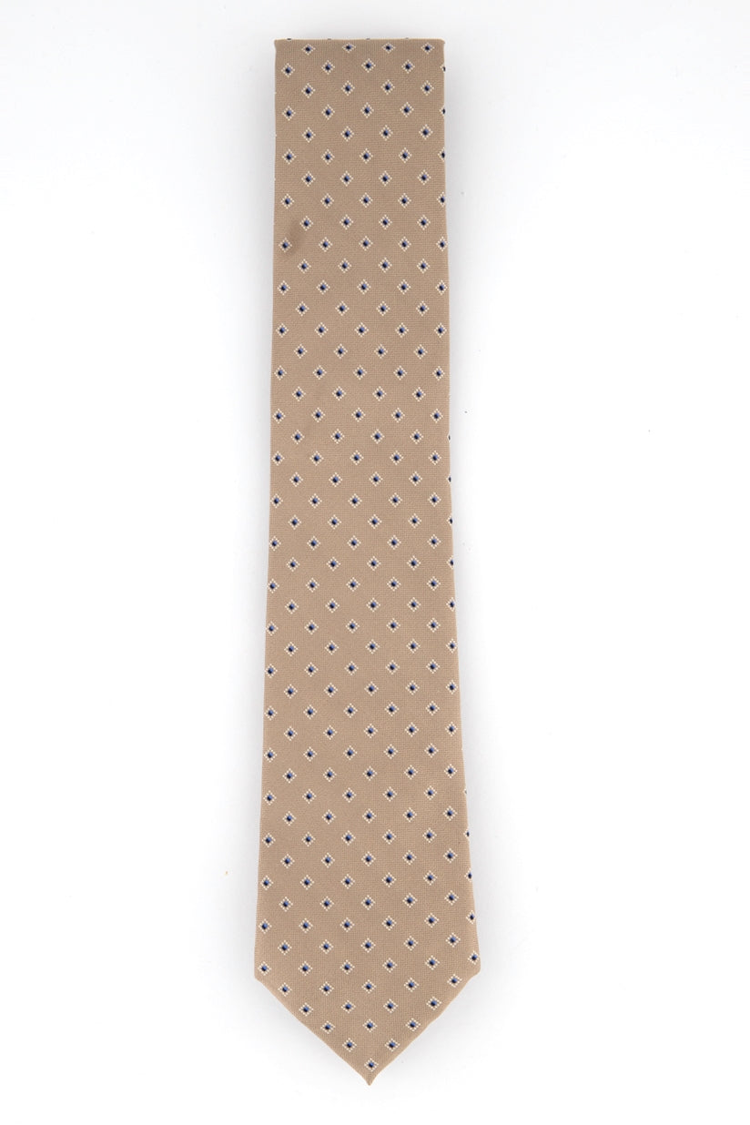 Gravata Masculina Michael Kors Light Geometrics Marrom Tamanho Regular