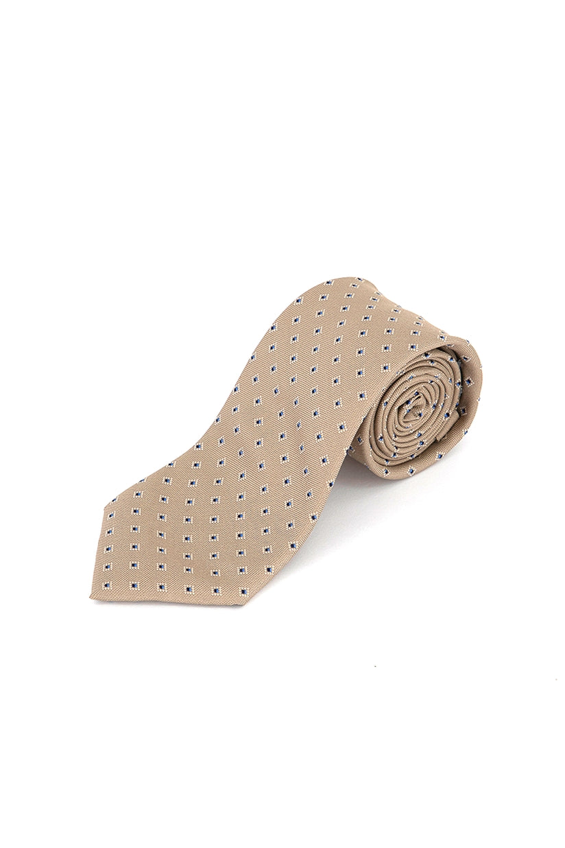 Gravata Masculina Michael Kors Light Geometrics Marrom Tamanho Regular