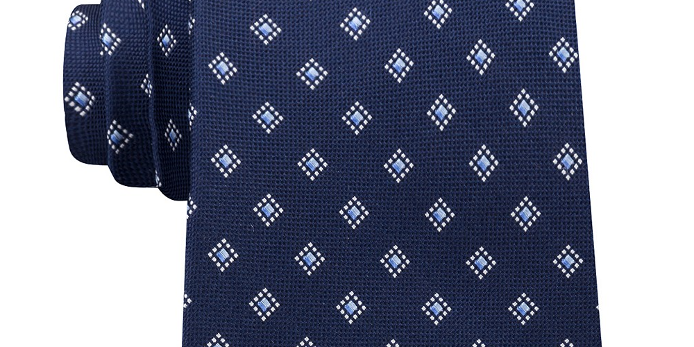 Gravata de seda pura bicolor masculina Michael Kors, roxa, tamanho regular