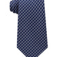 Gravata de seda Michael Kors Mini Grid Masculina Azul Tamanho Regular