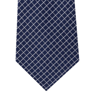 Gravata de seda Michael Kors Mini Grid Masculina Azul Tamanho Regular