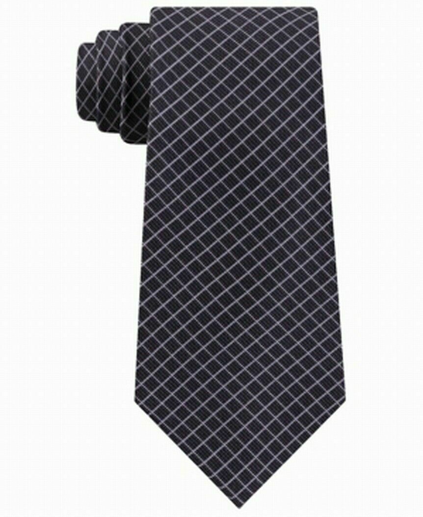 Gravata Masculina Michael Kors Black Diamond Check Cinza Tamanho Regular
