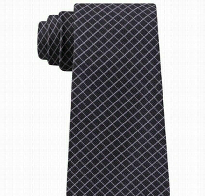 Gravata Masculina Michael Kors Black Diamond Check Cinza Tamanho Regular