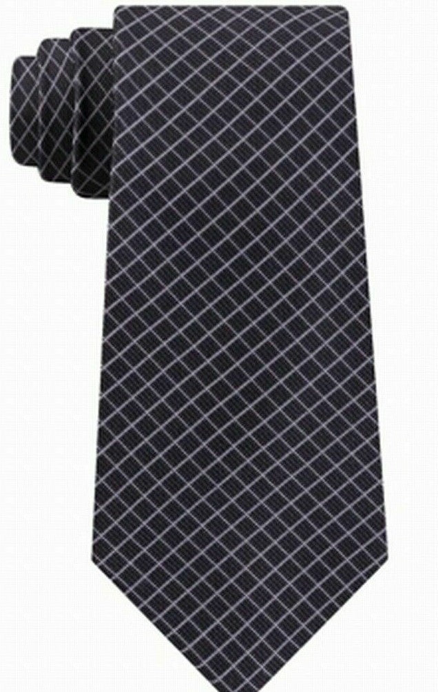 Gravata Masculina Michael Kors Black Diamond Check Cinza Tamanho Regular