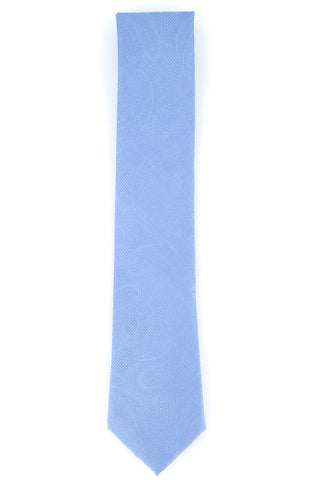 Gravata de seda com estampa paisley e textura de cetim masculina Michael Kors, azul, tamanho regular