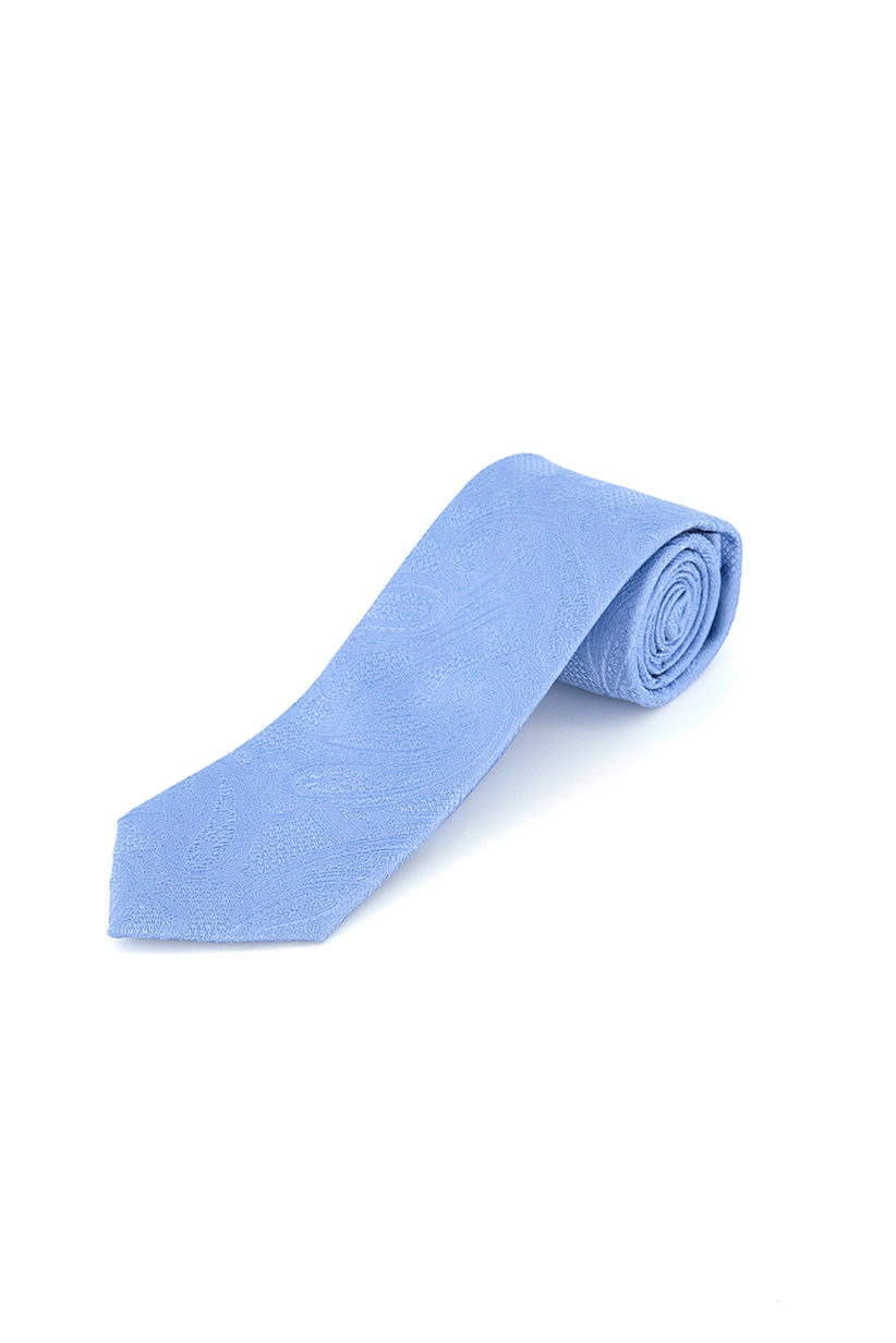 Gravata de seda com estampa paisley e textura de cetim masculina Michael Kors, azul, tamanho regular