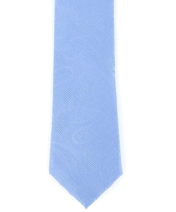 Gravata de seda com estampa paisley e textura de cetim masculina Michael Kors, azul, tamanho regular
