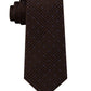 Gravata de seda masculina com estampa Glen-Check e bolinhas Michael Kors, marrom, tamanho regular