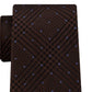 Gravata de seda masculina com estampa Glen-Check e bolinhas Michael Kors, marrom, tamanho regular