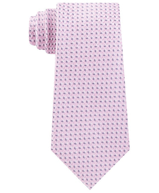 Gravata de seda geométrica Michael Kors masculina rosa com mini manchas rosa tamanho regular