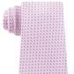 Gravata de seda geométrica Michael Kors masculina rosa com mini manchas rosa tamanho regular