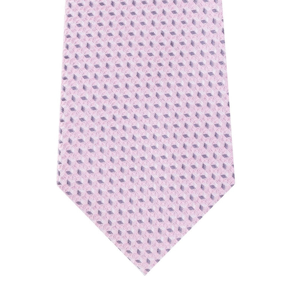 Gravata de seda geométrica Michael Kors masculina rosa com mini manchas rosa tamanho regular