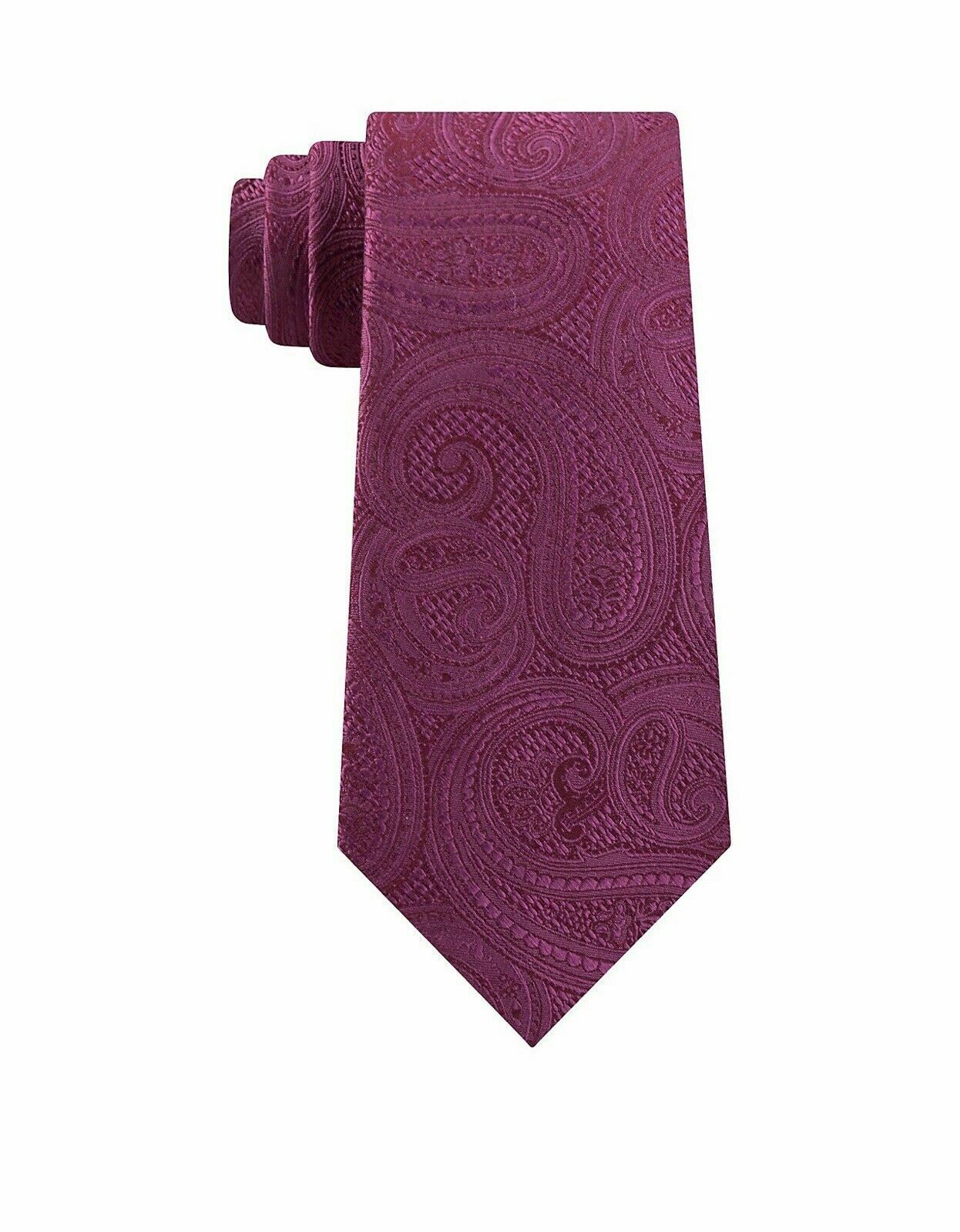 Gravata de seda paisley com textura rica masculina Michael Kors, rosa, tamanho único