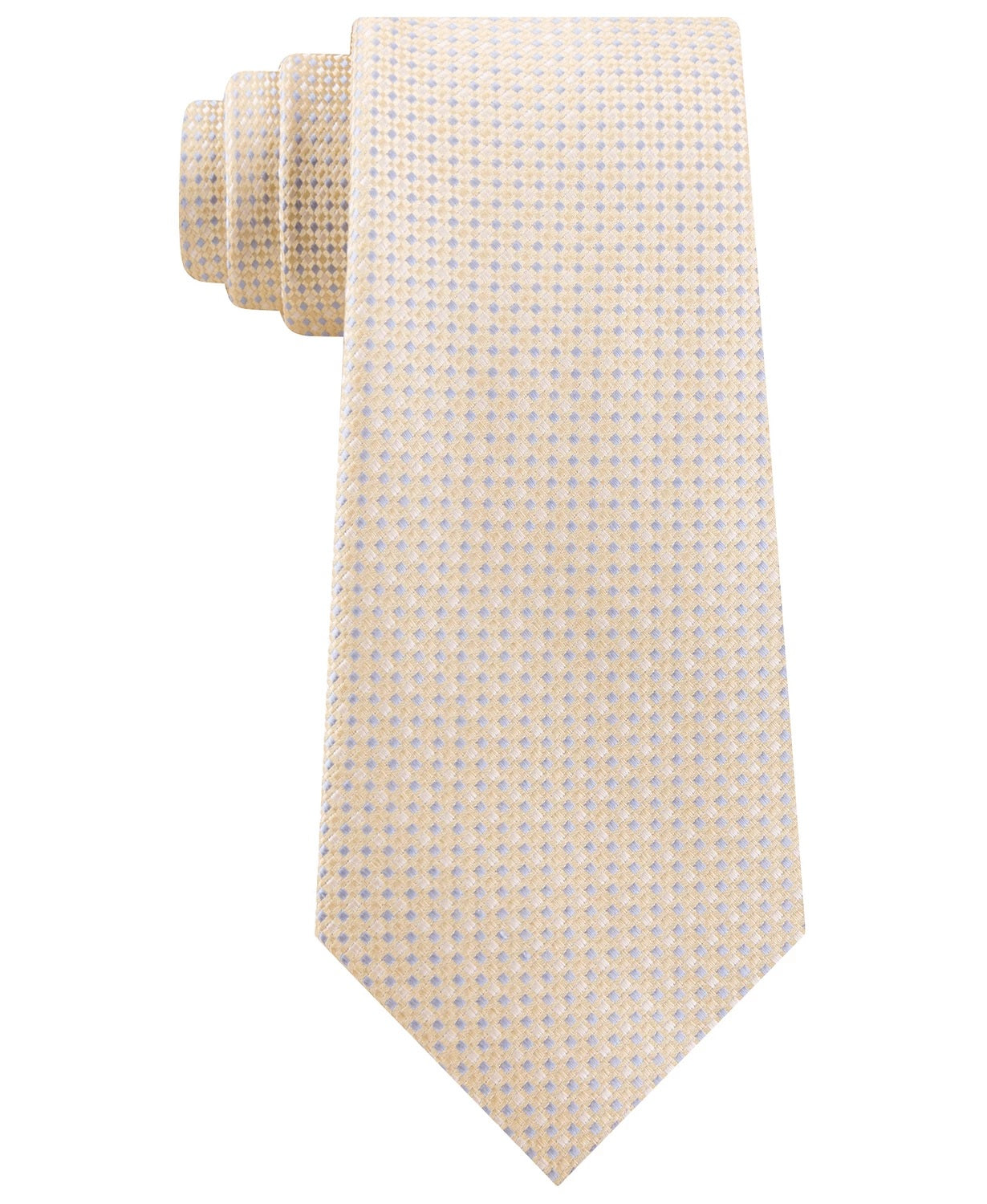 Gravata Masculina Michael Kors Azul Digital Squares Skinny Slim Seda Azul Tamanho Regular