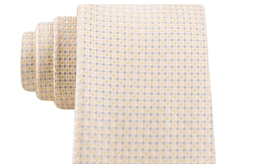 Gravata Masculina Michael Kors Azul Digital Squares Skinny Slim Seda Azul Tamanho Regular