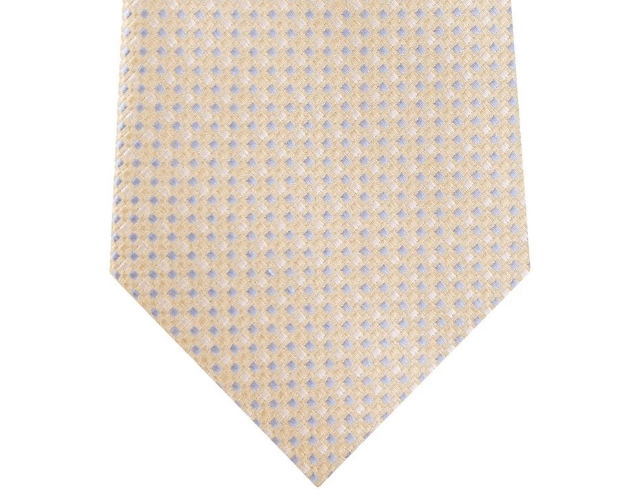 Gravata Masculina Michael Kors Azul Digital Squares Skinny Slim Seda Azul Tamanho Regular