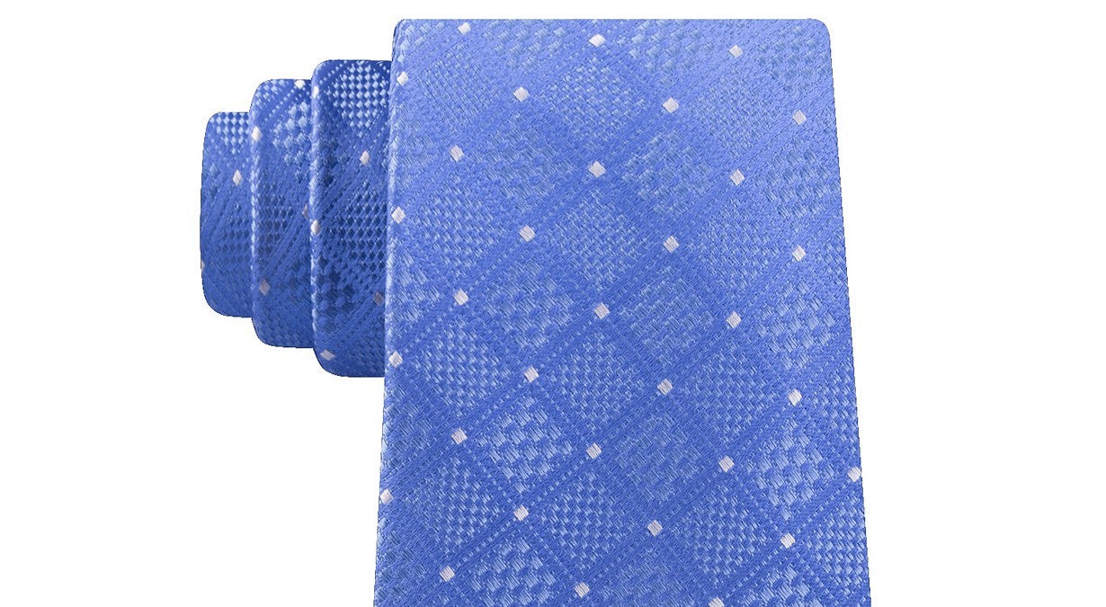 Gravata profissional masculina Michael Kors de seda azul, tamanho regular, azul marinho