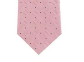 Michael Kors Men's Gingham Checkered Grid Classic Neck Tie All Pink Size Regular