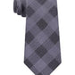 Gravata de seda xadrez clássica Michael Kors masculina cinza, tamanho único