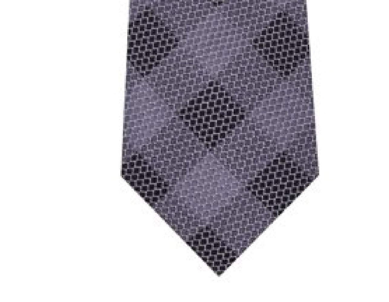 Gravata de seda xadrez clássica Michael Kors masculina cinza, tamanho único