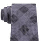 Gravata de seda xadrez clássica Michael Kors masculina cinza, tamanho único