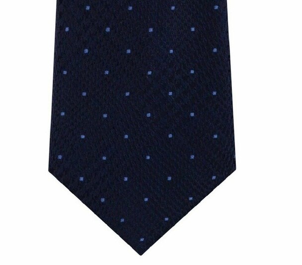 Gravata Michel Kors Masculina Classic Glen Check Dot Azul Tamanho Regular