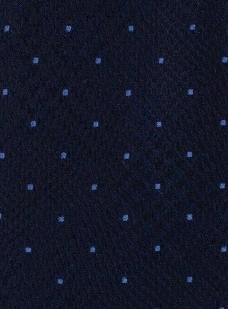 Gravata Michel Kors Masculina Classic Glen Check Dot Azul Tamanho Regular