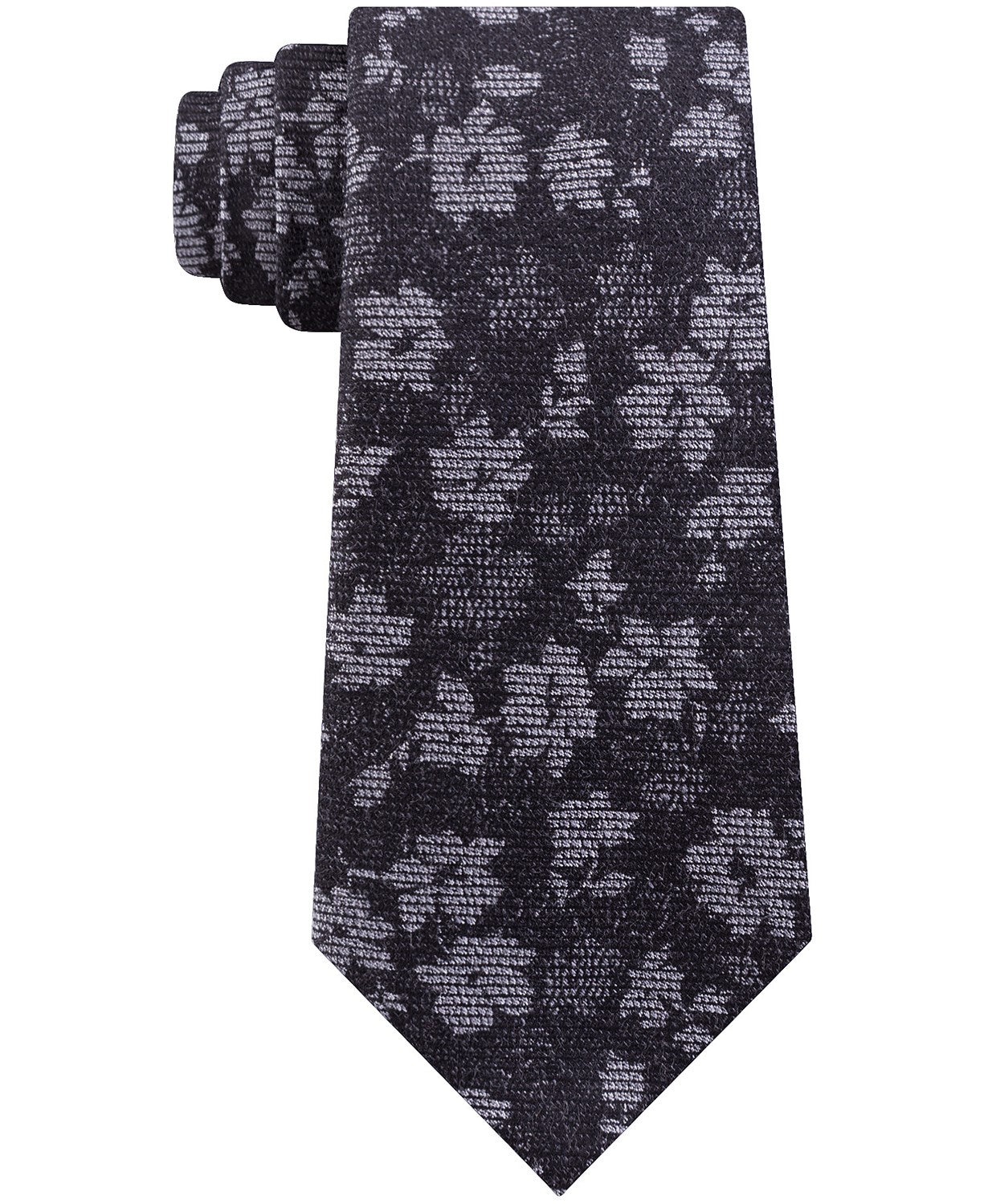 Gravata Michael Kors Masculina Artisanal Shadow Botanical Preta Tamanho Regular