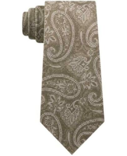 Gravata masculina Michael Kors marrom com estampa paisley em mistura de seda, tamanho regular