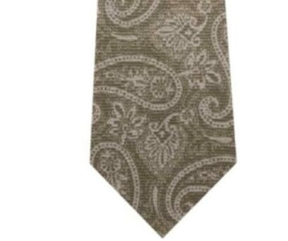Gravata masculina Michael Kors marrom com estampa paisley em mistura de seda, tamanho regular