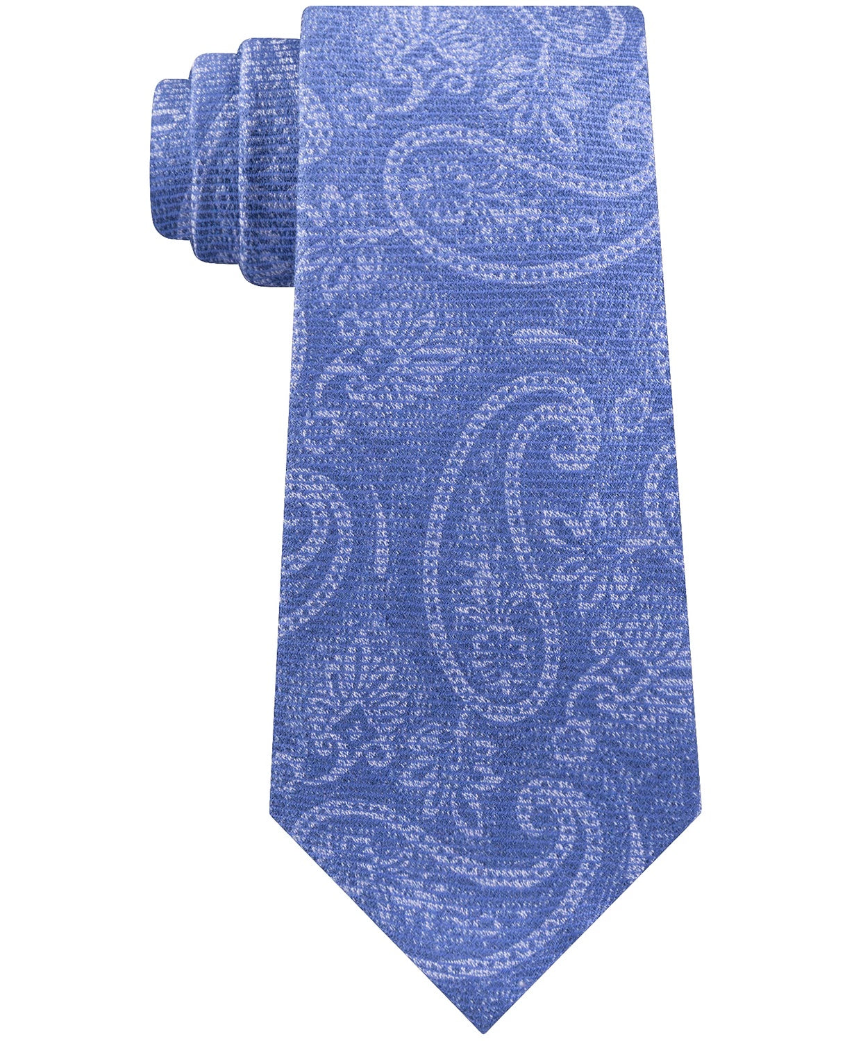 Gravata masculina Michael Kors Paisley azul claro, nova, azul marinho, tamanho regular