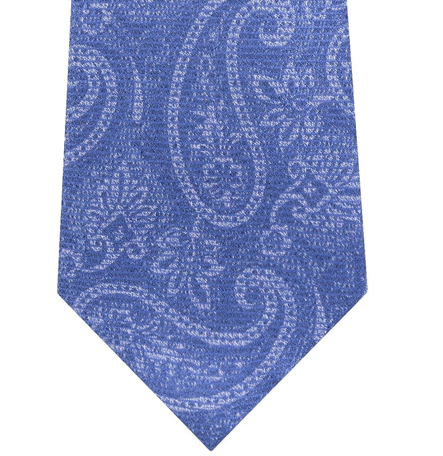 Gravata masculina Michael Kors Paisley azul claro, nova, azul marinho, tamanho regular