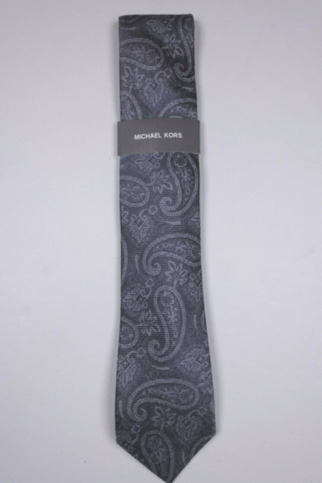 Gravata Michael Kors Artisinal Shadow Paisley Masculina Cinza Tamanho Regular