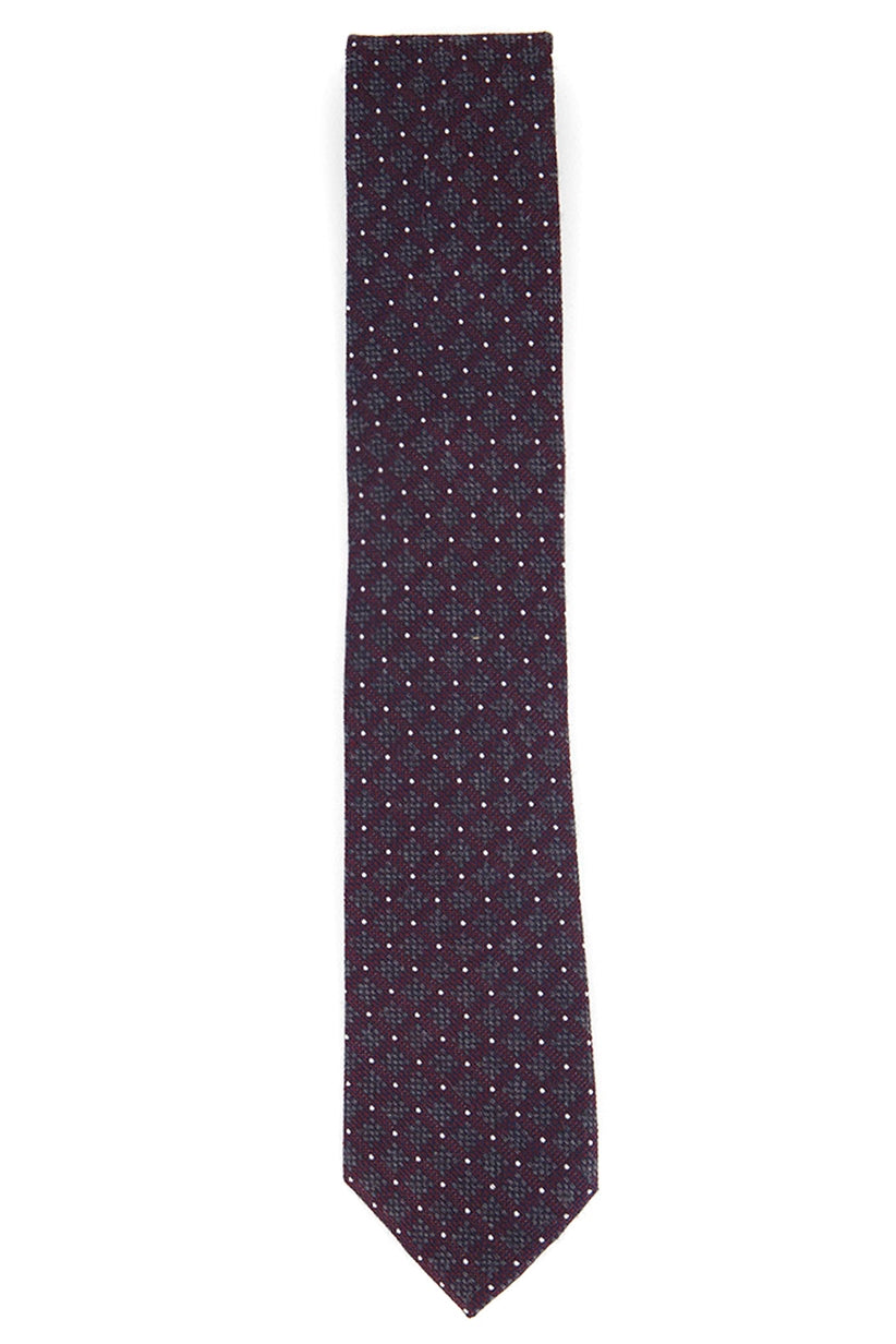 Gravata de seda luxuosa masculina Michael Kors Bordeaux vermelha tamanho regular