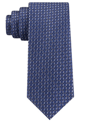 Gravata Óptica Geométrica Pequena Masculina Michael Kors Azul Tamanho Regular